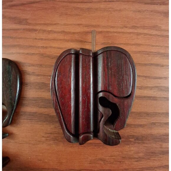 Richard Rothbard Wood Box Apple Worm Secret Compartment Trinket  Jewelry Signed - Picture 5 of 11